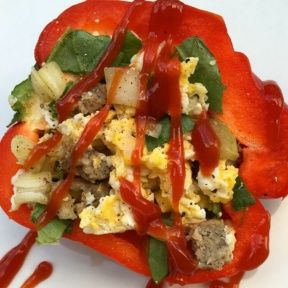 Gluten-free Stuffed Breakfast Peppers with Sausage